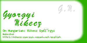gyorgyi mikecz business card